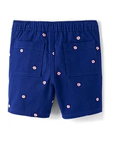 Boys Embroidered Baseball Pull On Shorts - Sweet Summer