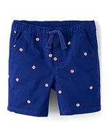 Boys Embroidered Baseball Pull On Shorts - Sweet Summer