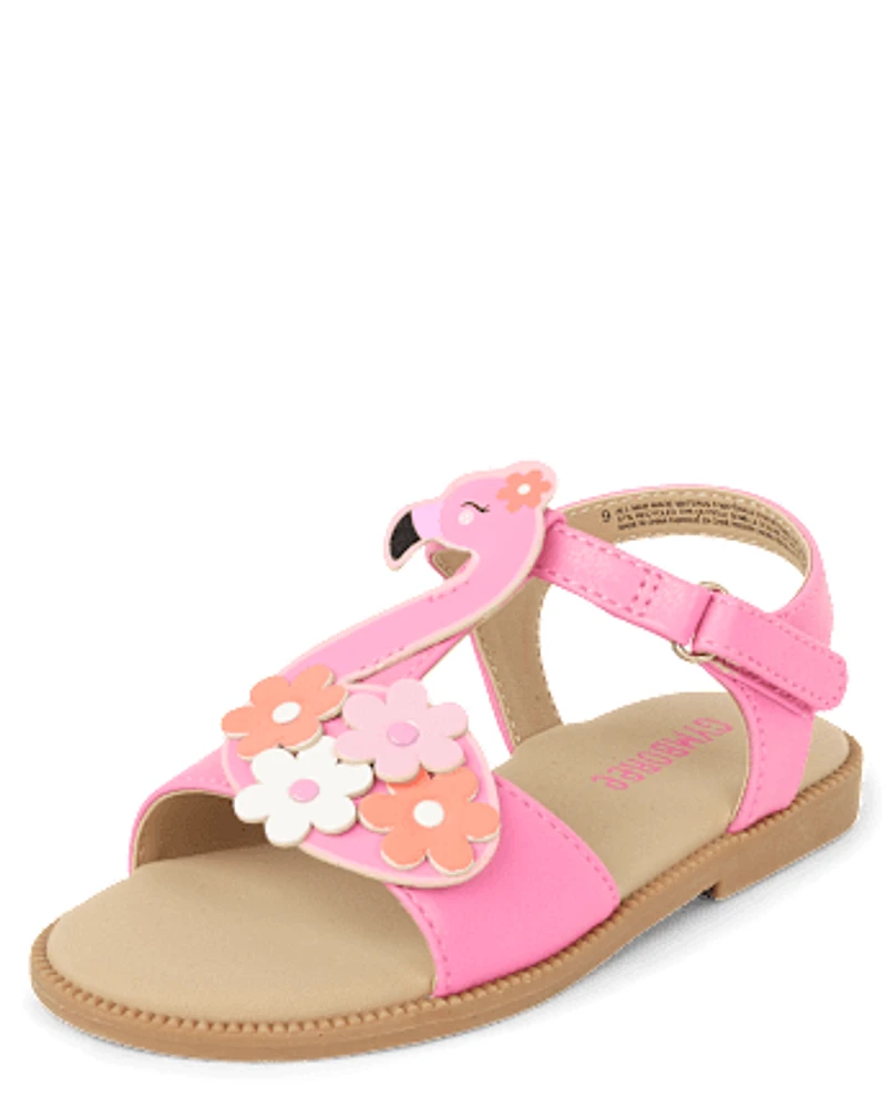 Girls Flamingo Sandals - Seaside Palms