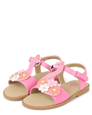 Girls Flamingo Sandals - Seaside Palms