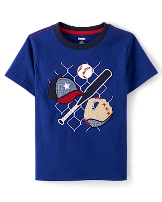 Boys Embroidered Baseball Top - Sweet Summer