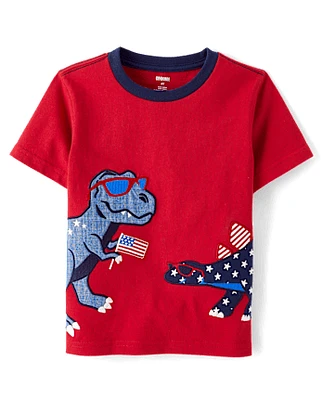 Boys Embroidered Dino Top - American Cutie