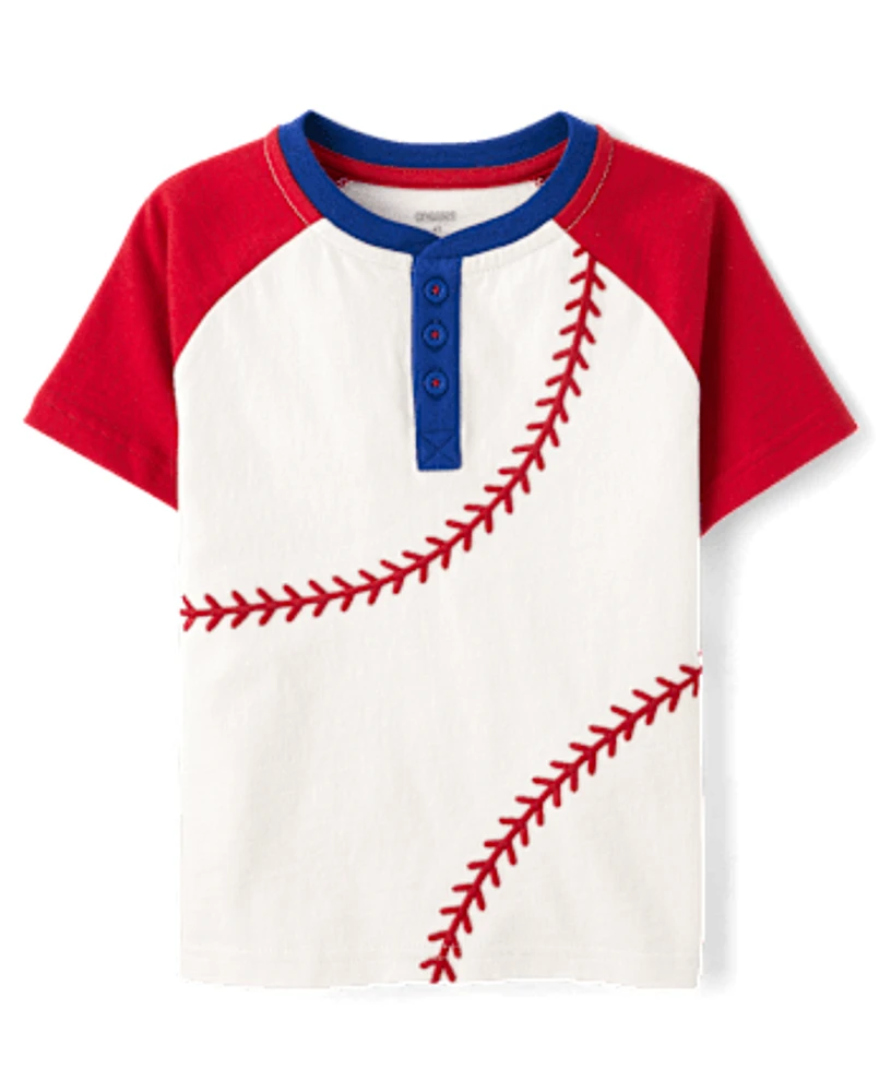 Boys Baseball Henley Top - Sweet Summer