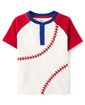 Boys Baseball Henley Top - Sweet Summer