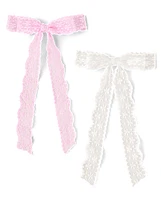 Girls Lace Bow Hair Clip 2-Pack
