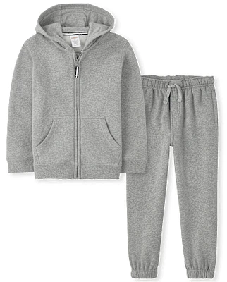 Boys Zip Up Hoodie And Jogger Pants 2-Piece Outfit Set