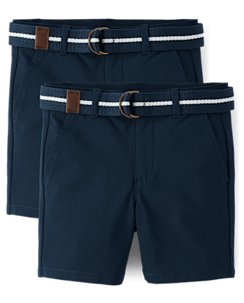 Boys Quick Dry Chino Shorts 2-Pack - Uniform