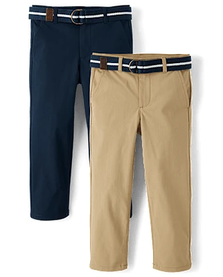 Boys Quick Dry Chino Pants 2-Pack