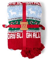 Adult Fairisle Sleigh Blanket