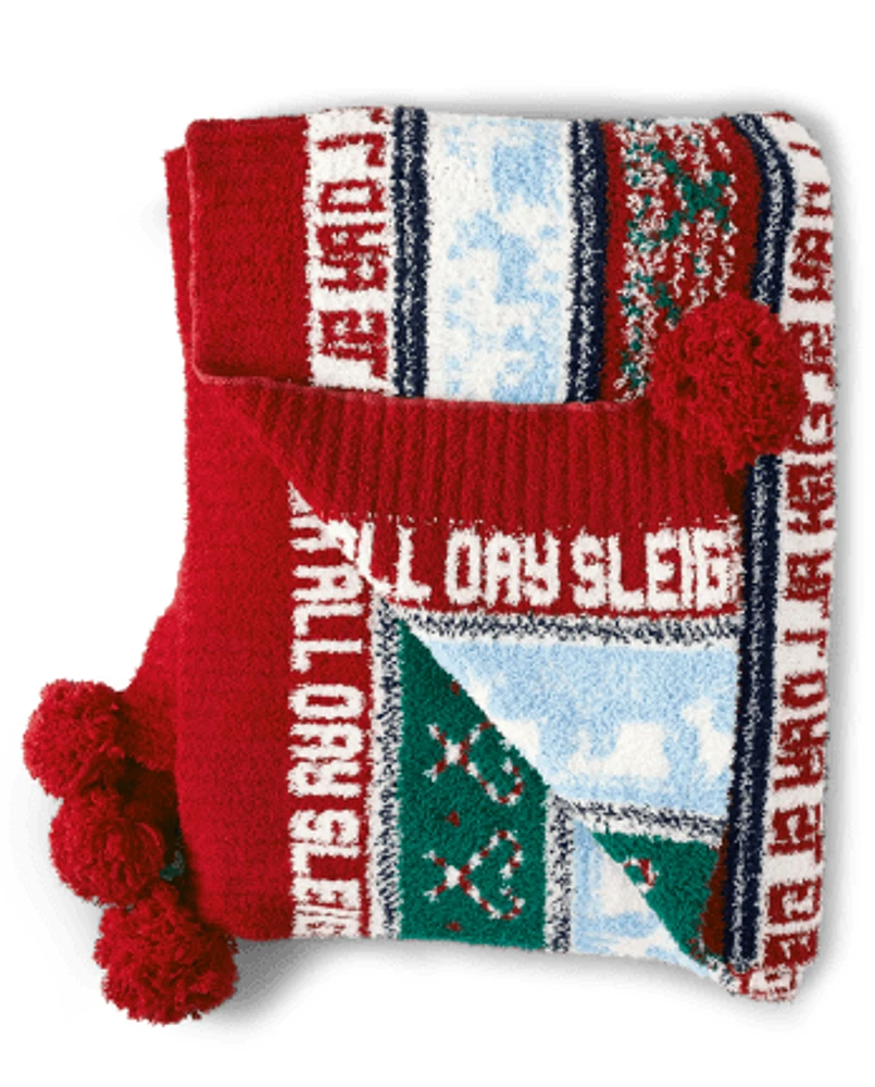 Adult Fairisle Sleigh Blanket
