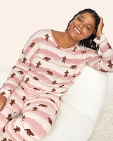 Womens Matching Family Bear Sweater Knit Pajamas