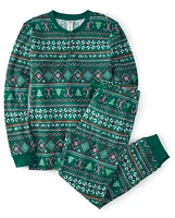 Mens Matching Family Fairisle Thermal Pajamas