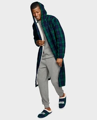 Mens Plaid Flannel Robe