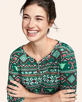 Womens Matching Family Fairisle Thermal Pajamas