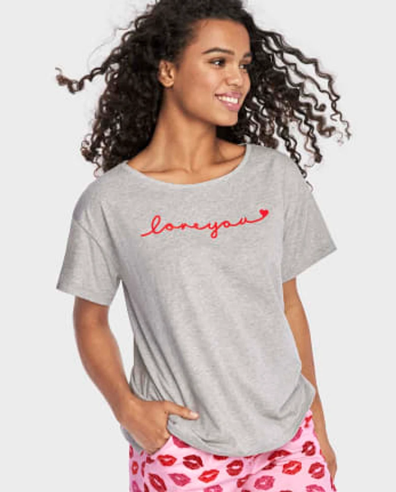 Womens Valentine's Day Graphic Sleep Tee