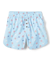 Womens Print Poplin Pajama Shorts