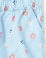 Womens Print Poplin Pajama Shorts