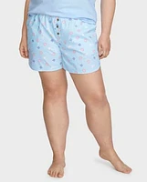 Womens Print Poplin Pajama Shorts