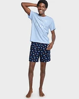 Mens Doughnut Poplin Pajama Shorts