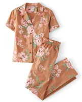 Womens Floral Poplin Pajamas