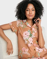 Womens Floral Poplin Pajamas