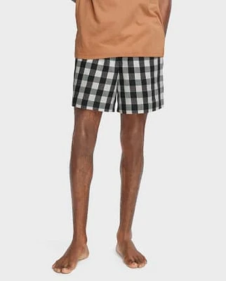 Mens Print Poplin Pajama Shorts