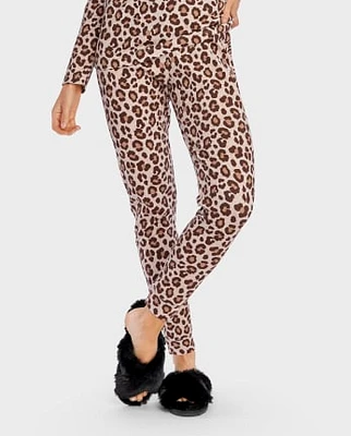 Womens Leopard Thermal Pajama Pants