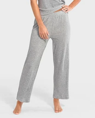 Womens Ribbed Ankle Pajama Pants