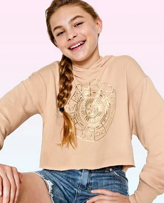 Tween Girls Zodiac Cropped Hoodie