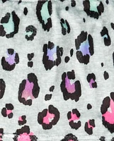 Tween Girls Rainbow Leopard Cozy Fleece Pajamas