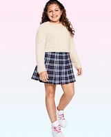 Tween Girls Plaid Pleated Skirt