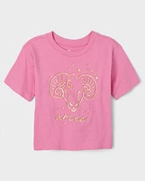 Tween Girls Aries Zodiac Tee