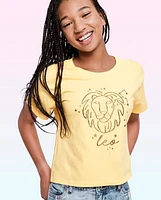 Tween Girls Leo Zodiac Tee