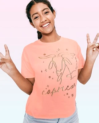 Tween Girls Capricorn Zodiac Tee