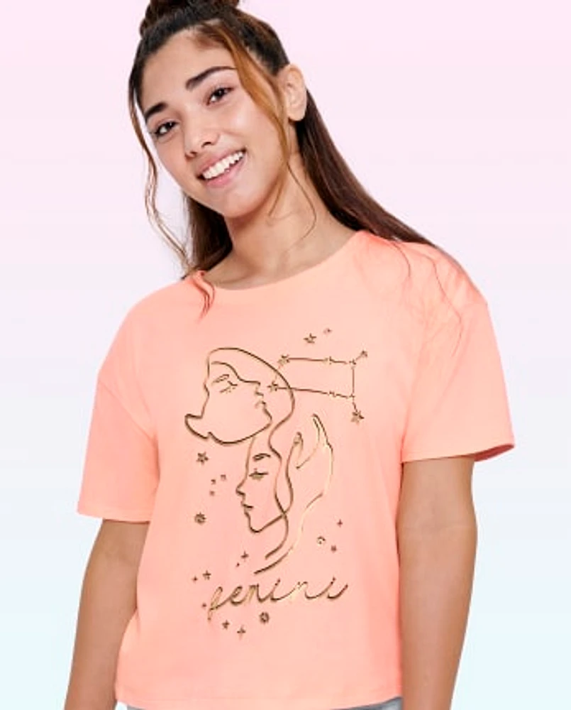 Tween Girls Gemini Zodiac Tee