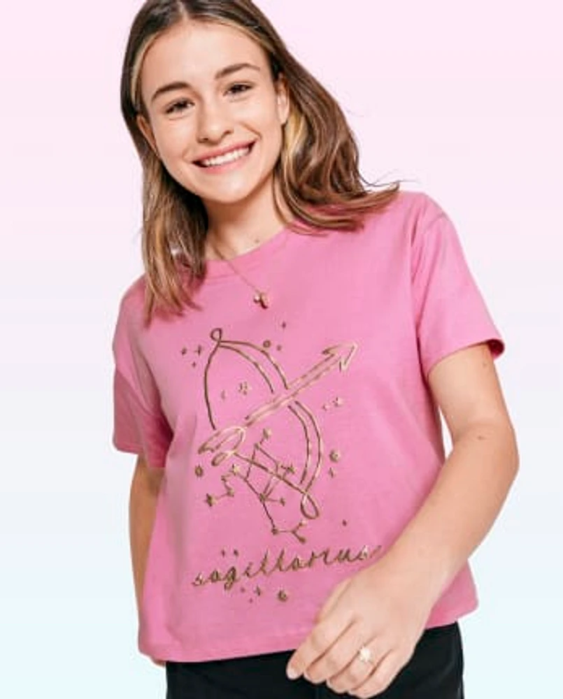 Tween Girls Sagittarius Zodiac Tee