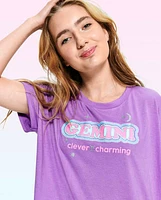 Tween Girls Gemini Zodiac Pajama Tee