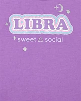 Tween Girls Libra Zodiac Pajama Tee