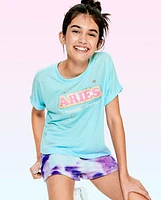 Tween Girls Aries Zodiac Pajama Tee