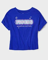 Tween Girls Pisces Zodiac Pajama Tee