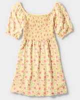 Tween Girls Floral Smocked Babydoll Dress