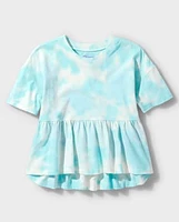 Tween Girls Tie Dye Peplum Top