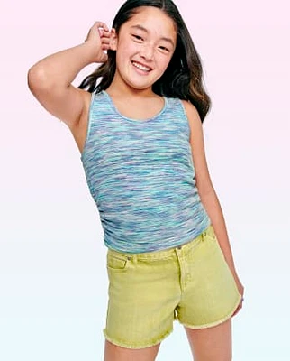 Tween Girls Garment Dyed Denim Shortie Shorts