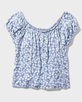 Tween Girls Floral Off Shoulder Top