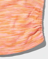 Tween Girls Space Dye Ruched Tank Top