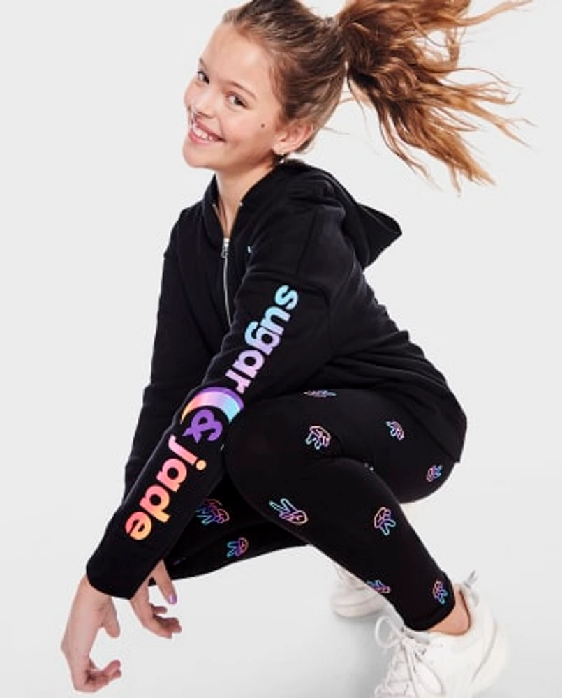 Tween Girls Logo Oversized Zip-Up Hoodie