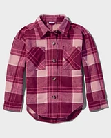 Tween Girls Plaid Oversized Shirt Jacket