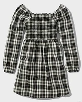 Tween Girls Plaid Smocked Dress