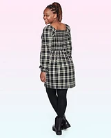 Tween Girls Plaid Smocked Dress