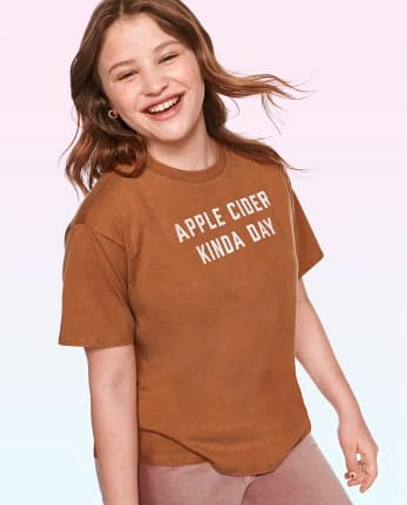 Tween Girls Oversized Graphic Tee